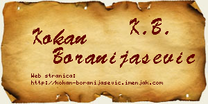 Kokan Boranijašević vizit kartica